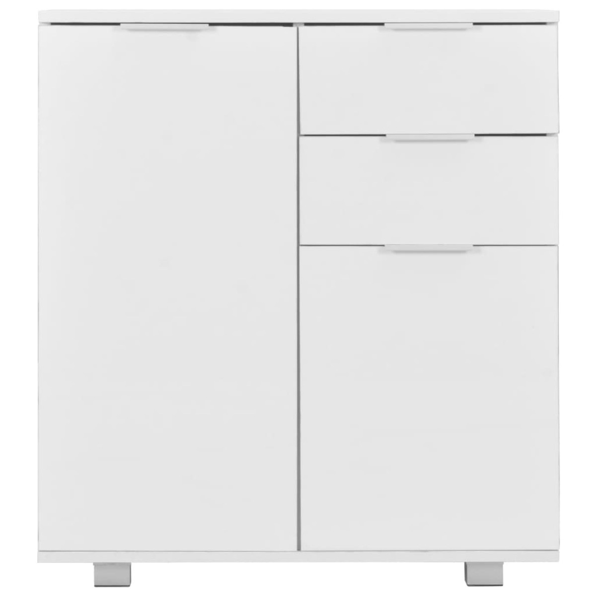 vidaXL Μπουφές Ψηλός Γυαλιστερός Λευκός 71 x 35 x 80 εκ. Μοριοσανίδα