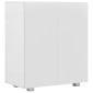 vidaXL Μπουφές Ψηλός Γυαλιστερός Λευκός 71 x 35 x 80 εκ. Μοριοσανίδα