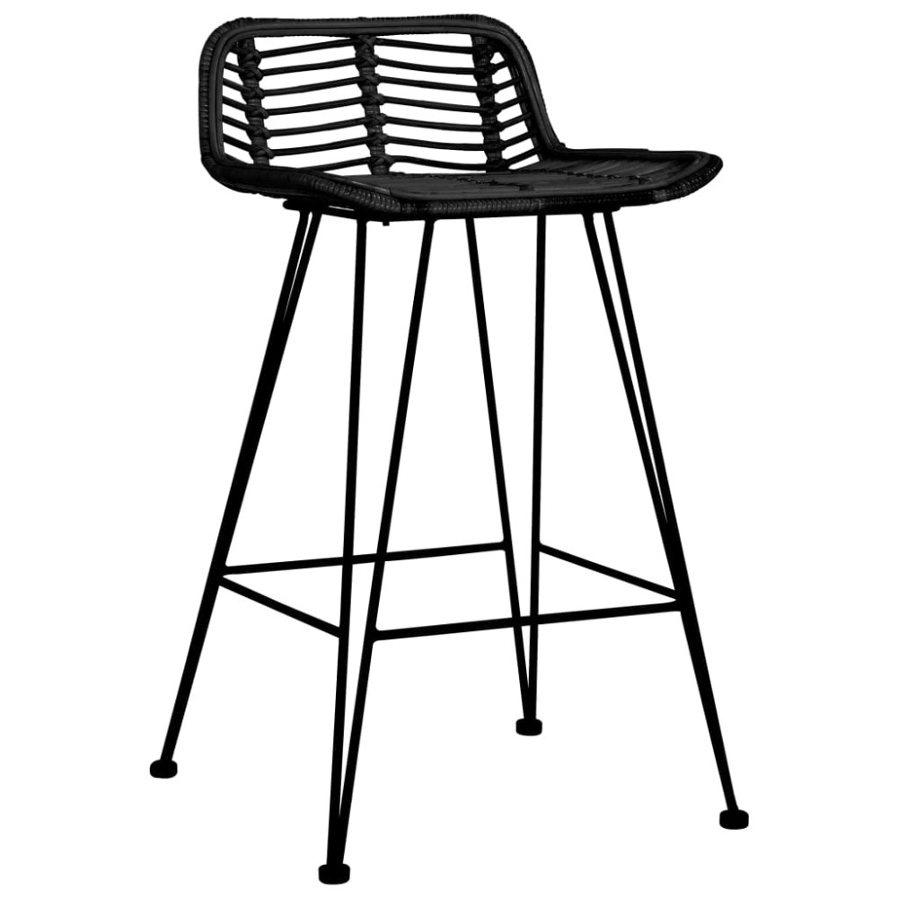 vidaXL Καρέκλες Μπαρ 2 τεμ. Μαύρες από Ρατάν