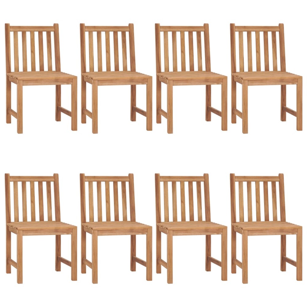 vidaXL Καρέκλες Κήπου 8 τεμάχια από Μασίφ Ξύλο Teak με Μαξιλάρια