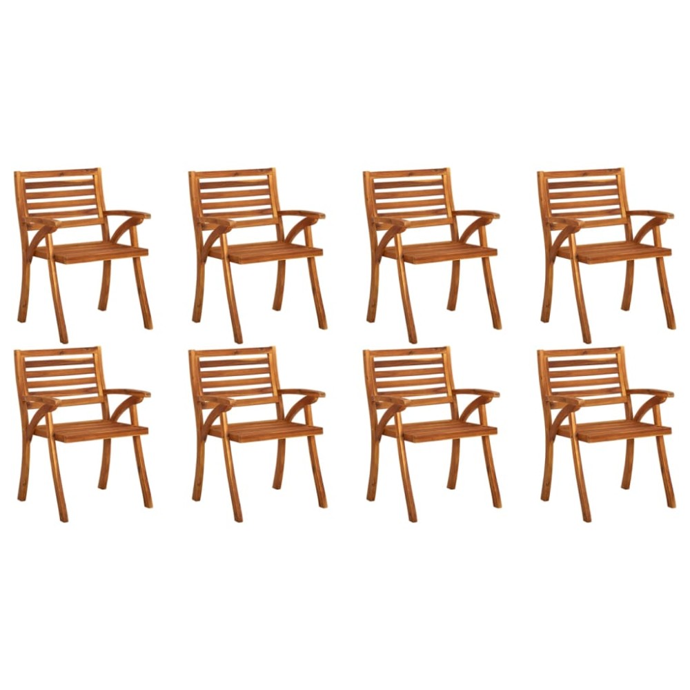 vidaXL Καρέκλες Κήπου 8 τεμ. από Μασίφ Ξύλο Ακακίας με Μαξιλάρια