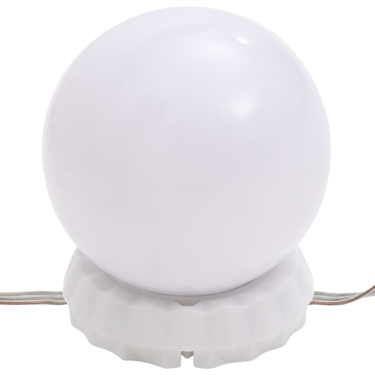 vidaXL Μπουντουάρ με LED Γυαλ. Λευκό Επεξεργασμένο Ξύλο με Ντουλάπι