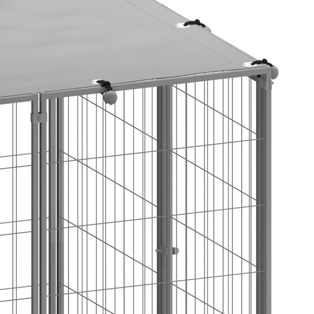 vidaXL Σπιτάκι Σκύλου Ασημί 15,73 μ² Ατσάλινο