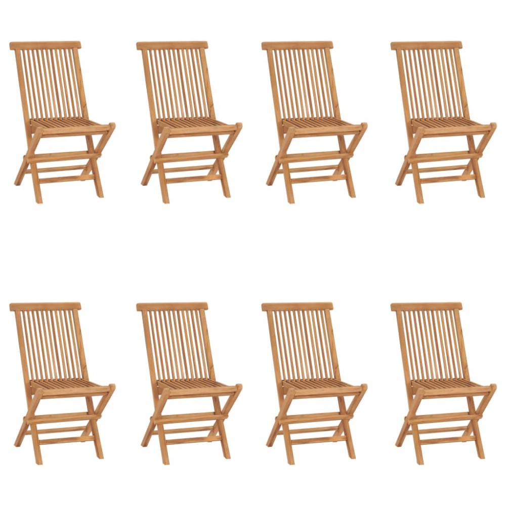 vidaXL Καρέκλες Κήπου Πτυσσόμενες 8 τεμ. Μασίφ Ξύλο Teak