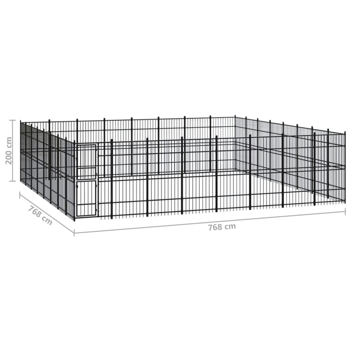 vidaXL Κλουβί Σκύλου Εξωτερικού Χώρου 58,98 μ² από Ατσάλι