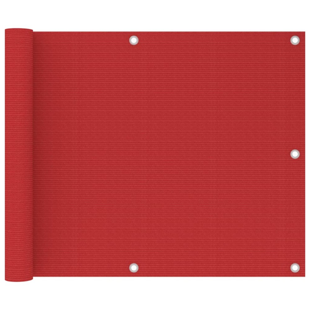 vidaXL Διαχωριστικό Βεράντας Κόκκινο 75 x 600 εκ. από HDPE
