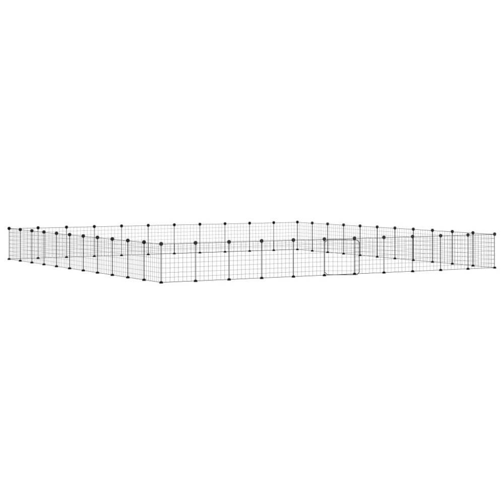 vidaXL Κλουβί Κατοικίδιων με 44 Πάνελ + Πόρτα Μαύρο 35 x 35εκ Ατσάλινο