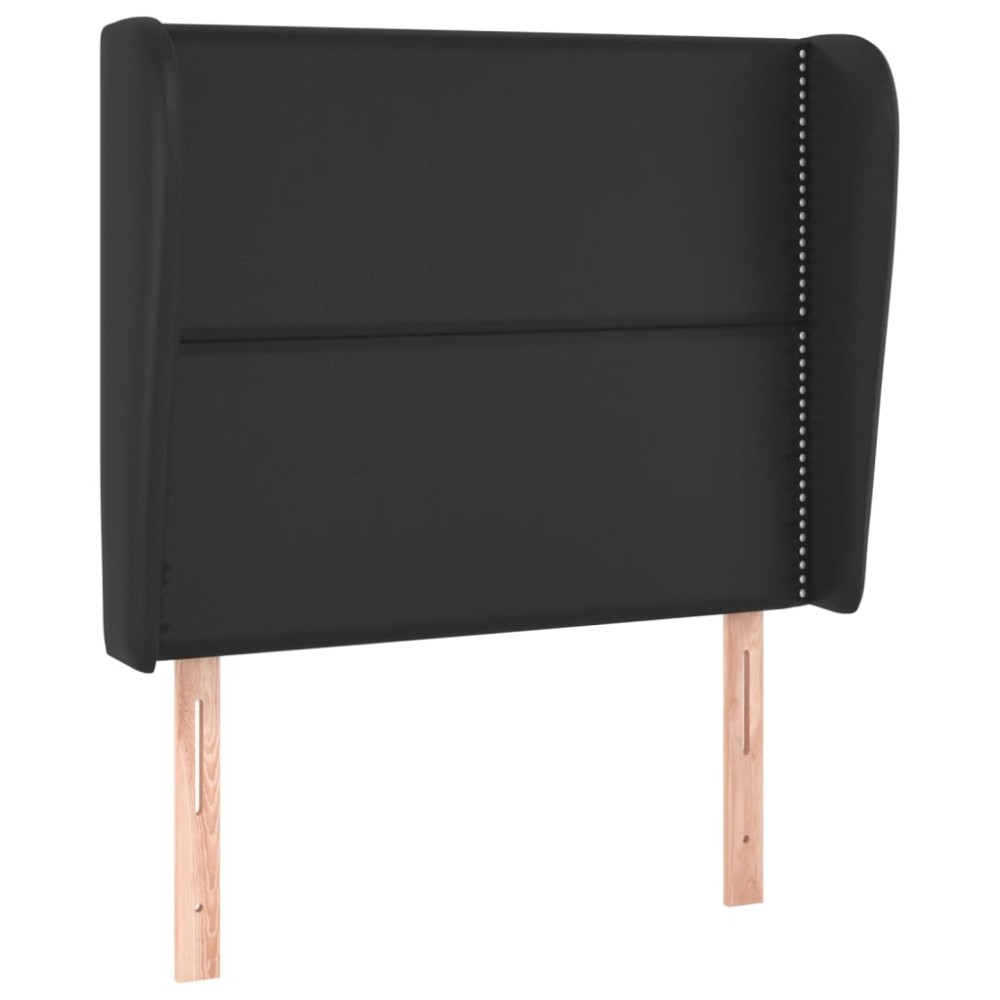 vidaXL Κεφαλάρι με Πτερύγια Μαύρο 103x23x118/128 εκ. Συνθετικό Δέρμα