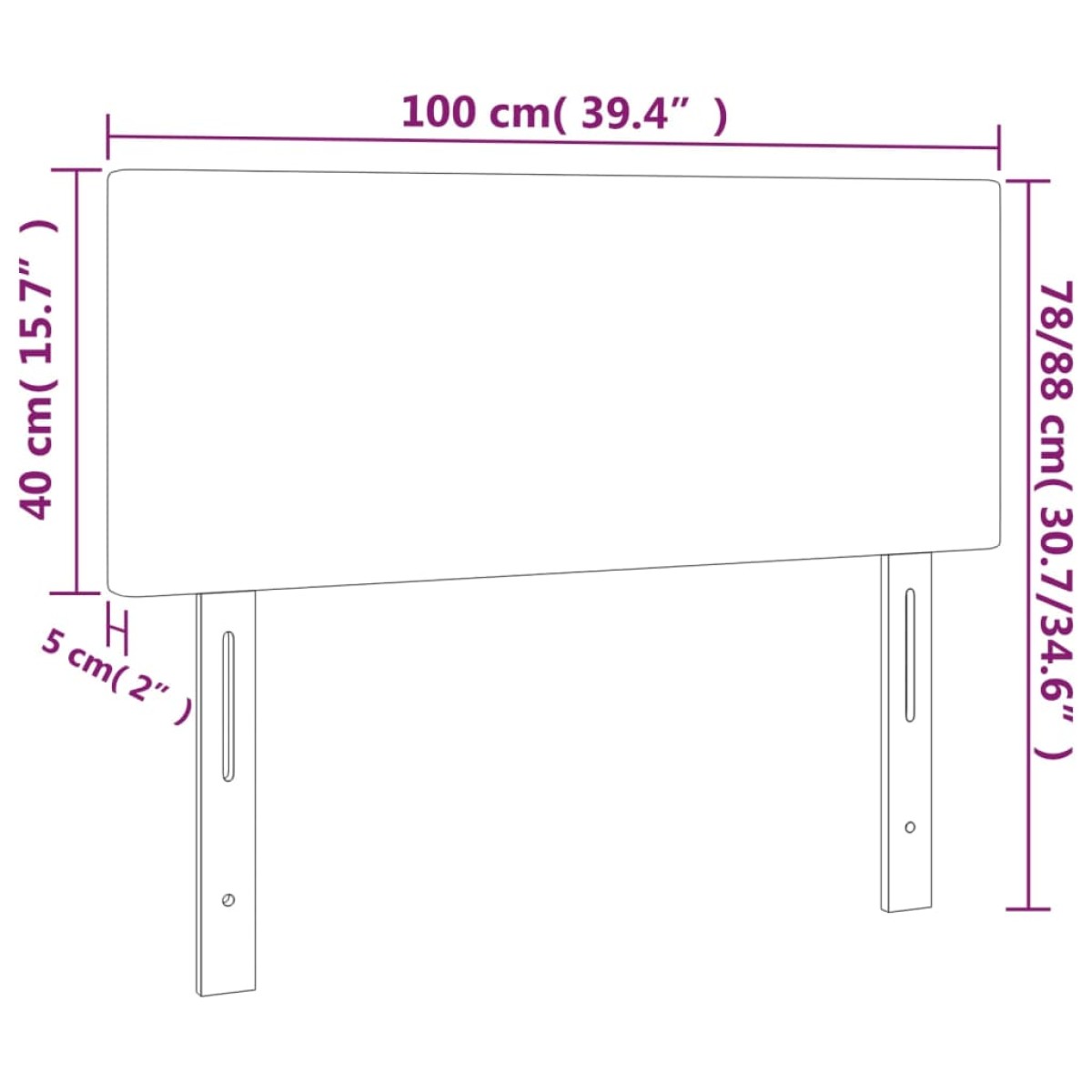 vidaXL Κεφαλάρι Κρεβατιού LED Ανοιχτό Γκρι 100x5x78/88 εκ. Υφασμάτινο