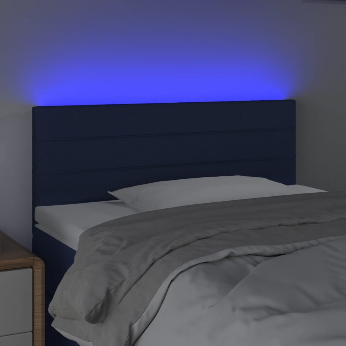vidaXL Κεφαλάρι Κρεβατιού LED Μπλε 90x5x78/88 εκ. Υφασμάτινο