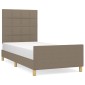 vidaXL Πλαίσιο Κρεβατιού με Κεφαλάρι Taupe 80x200 εκ. Υφασμάτινο