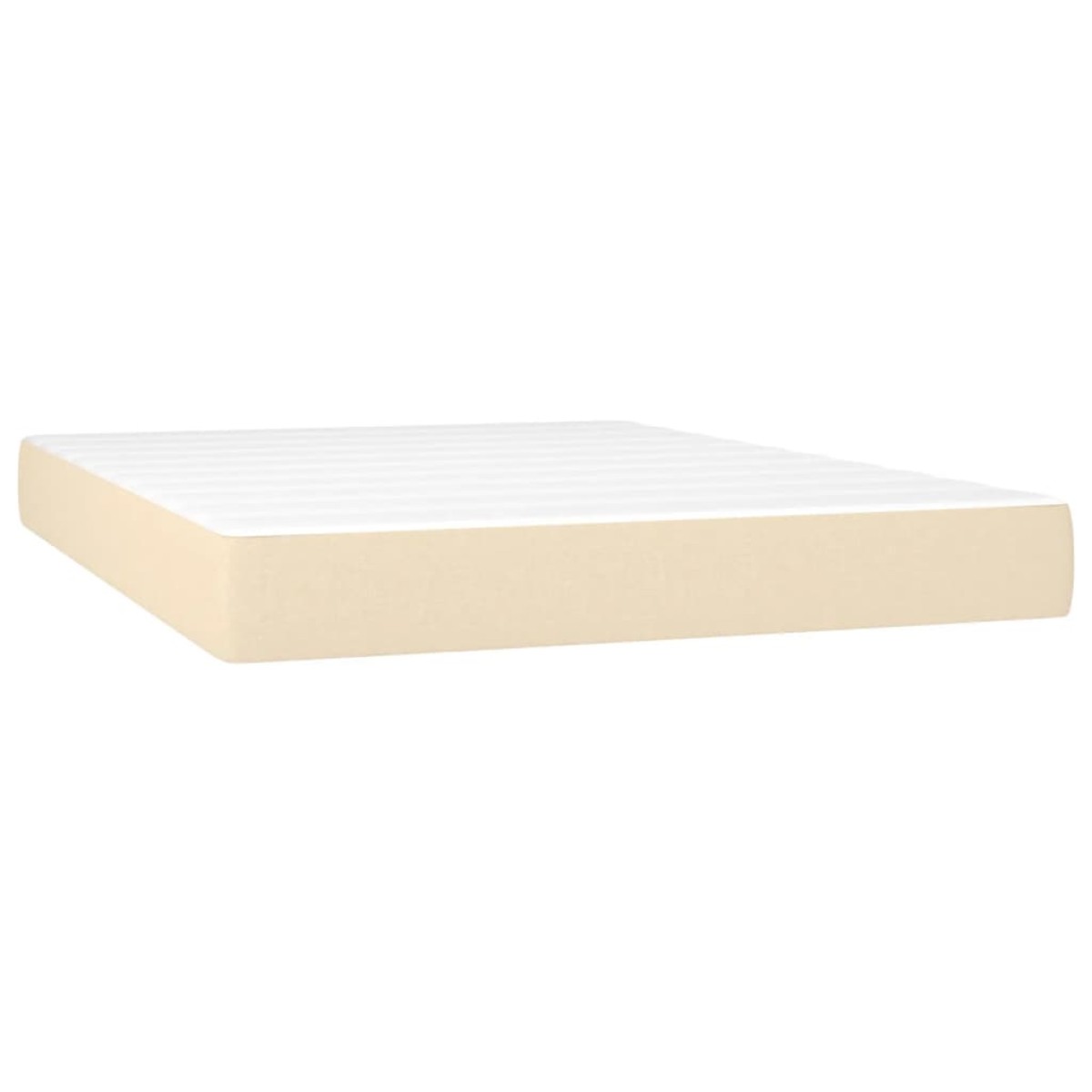 vidaXL Κρεβάτι Boxspring με Στρώμα Κρεμ 140x200 εκ. Υφασμάτινο