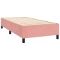 vidaXL Κρεβάτι Boxspring με Στρώμα Ροζ 90x200 εκ. Βελούδινο