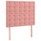 vidaXL Κρεβάτι Boxspring με Στρώμα Ροζ 90x200 εκ. Βελούδινο