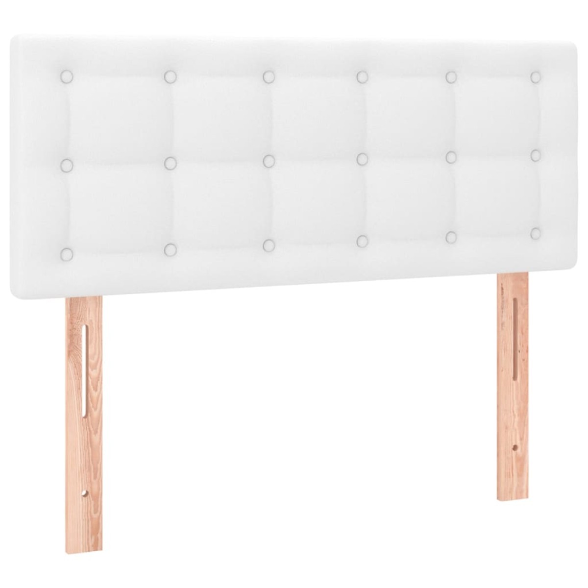vidaXL Κρεβάτι Boxspring με Στρώμα Λευκό 100x200εκ.από Συνθετικό Δέρμα