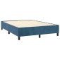 vidaXL Κρεβάτι Boxspring με Στρώμα & LED Σκ. Μπλε 140x200εκ. Βελούδινο