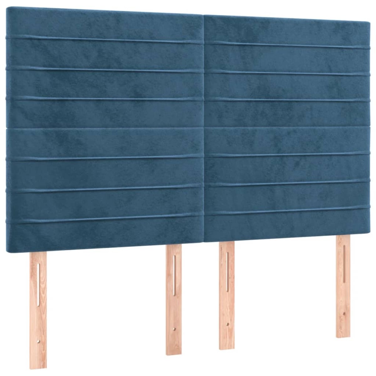 vidaXL Κρεβάτι Boxspring με Στρώμα & LED Σκ. Μπλε 140x200εκ. Βελούδινο
