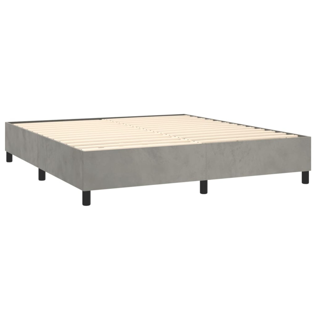 vidaXL Κρεβάτι Boxspring με Στρώμα & LED Αν.Γκρι 180x200 εκ. Βελούδινο