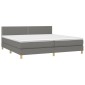 vidaXL Κρεβάτι Boxspring με Στρώμα Σκούρο Γκρι 200x200 εκ. Υφασμάτινο