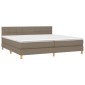 vidaXL Κρεβάτι Boxspring με Στρώμα Taupe 200x200 εκ. Υφασμάτινο