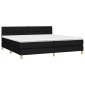 vidaXL Κρεβάτι Boxspring με Στρώμα Μαύρο 200x200 εκ. Υφασμάτινο