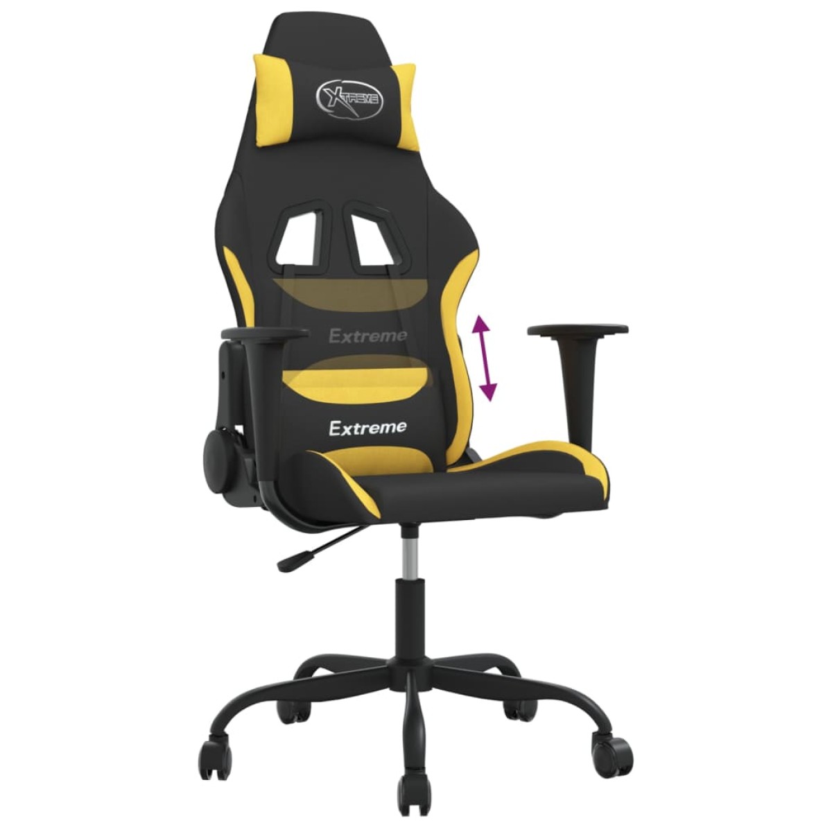 vidaXL Καρέκλα Gaming Μαύρη και Κίτρινο Υφασμάτινη