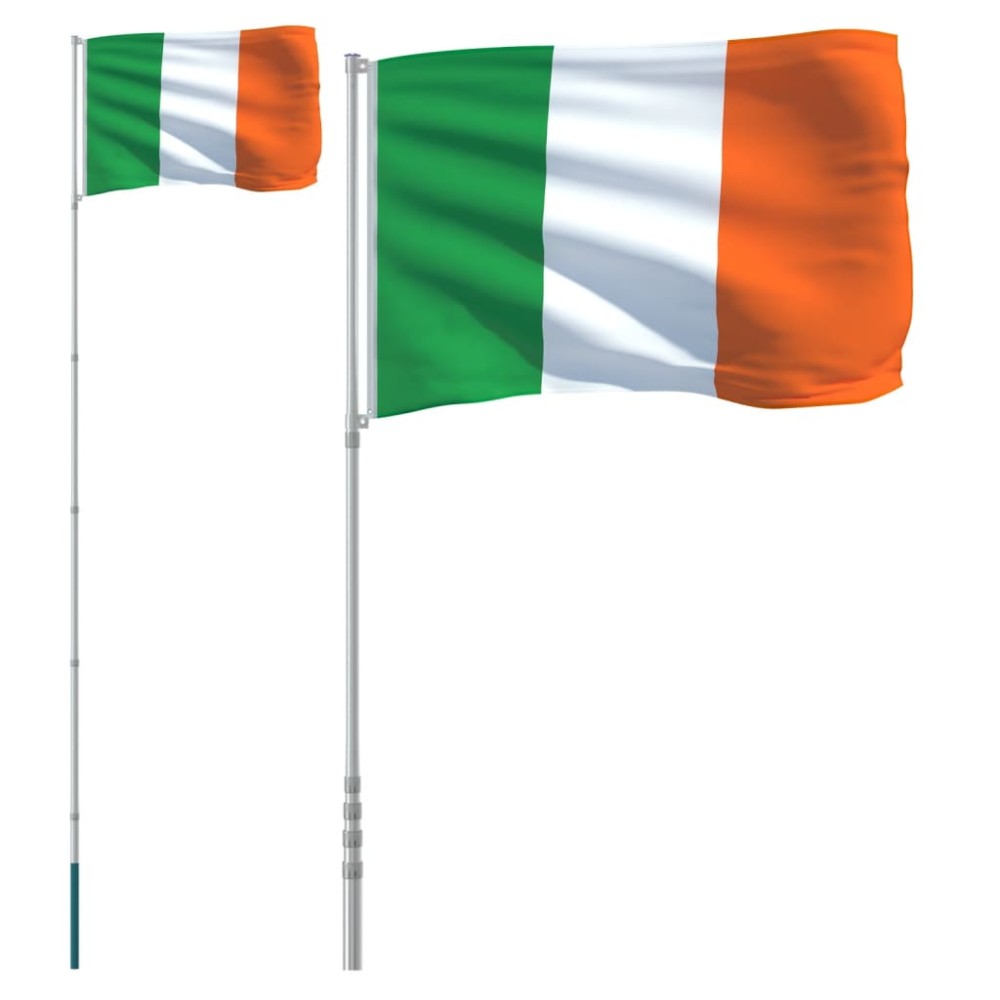 vidaXL Ιρλανδική Σημαία και Ιστός 5,55 μ. από Αλουμίνιο
