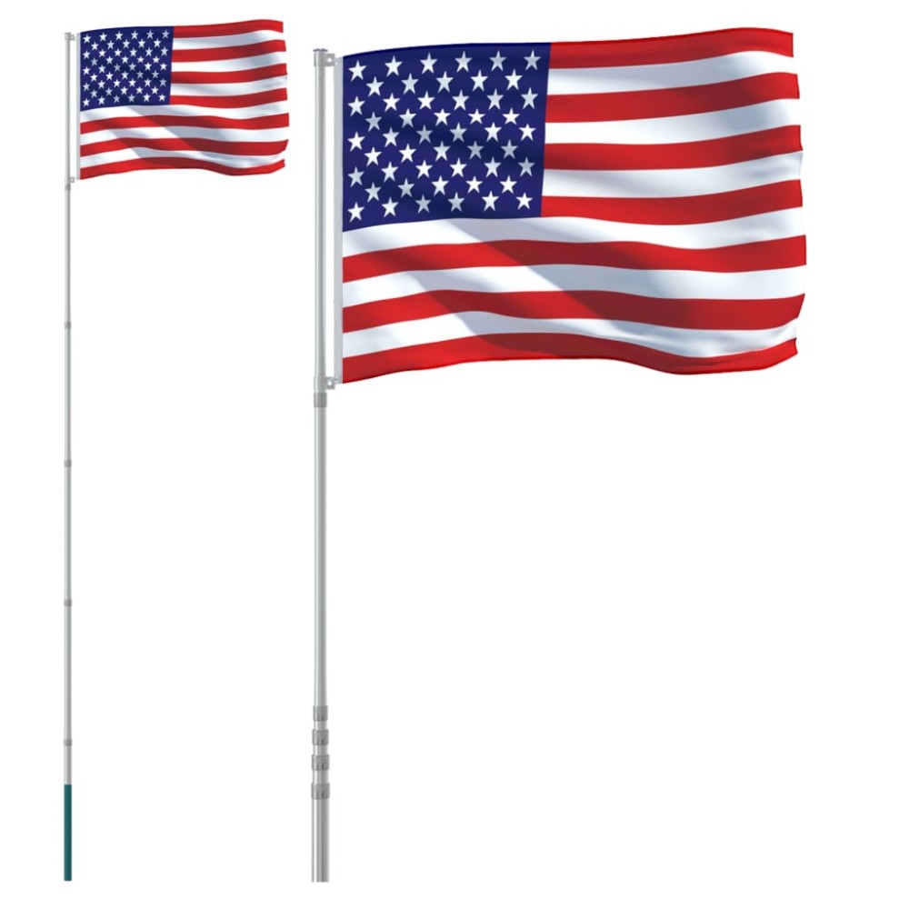 vidaXL Σημαία ΗΠΑ και Κοντάρι 5,55 μ. από Αλουμίνιο