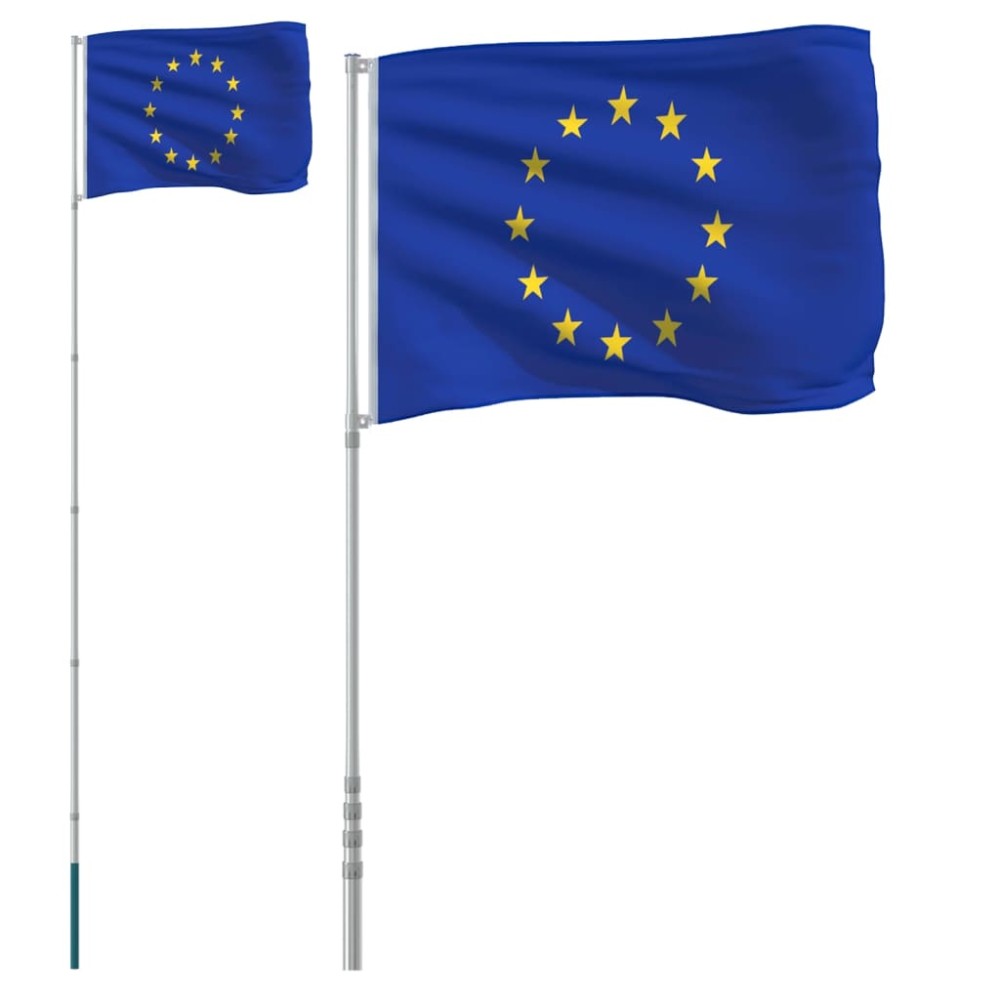 vidaXL Ευρωπαϊκή Σημαία και Ιστός 5,55 μ. από Αλουμίνιο