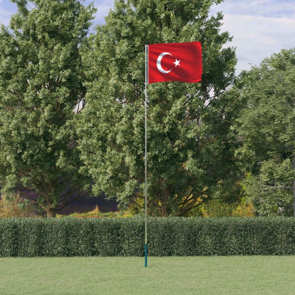 vidaXL Τούρκικη Σημαία και Ιστός 5,55 μ. από Αλουμίνιο
