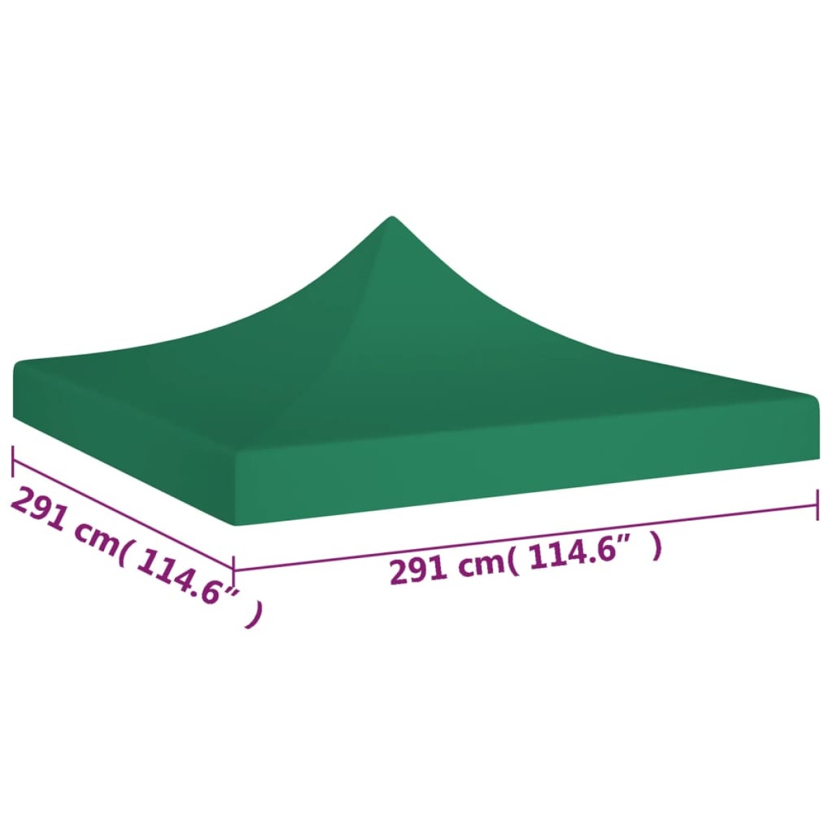 vidaXL Κάλυμμα Τέντας Εκδηλώσεων Πράσινο 3 x 3 μ. 270 γρ/μ²