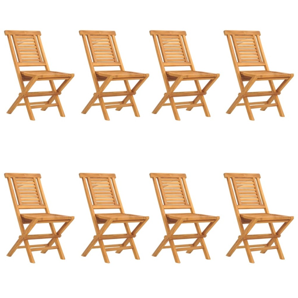 vidaXL Καρέκλες Κήπου Πτυσσόμενες 8 τεμ. 47x63x90 εκ. Μασίφ Ξύλο Teak