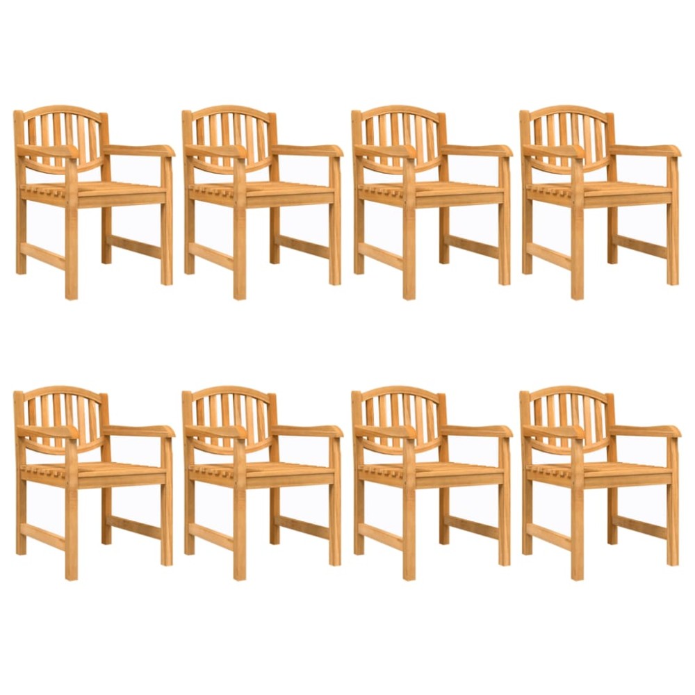 vidaXL Καρέκλες Κήπου 8 τεμ. 58 x 59 x 88 εκ. από Μασίφ Ξύλο Teak