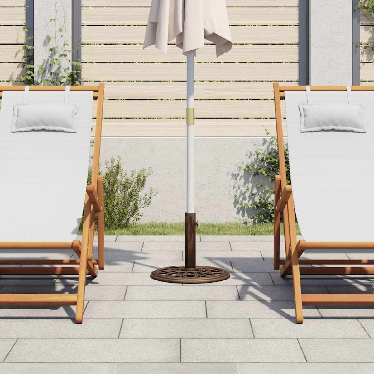 vidaXL Βάση Ομπρέλας Μπρονζέ 40 x 40 x 32 εκ. από Χυτοσίδηρο