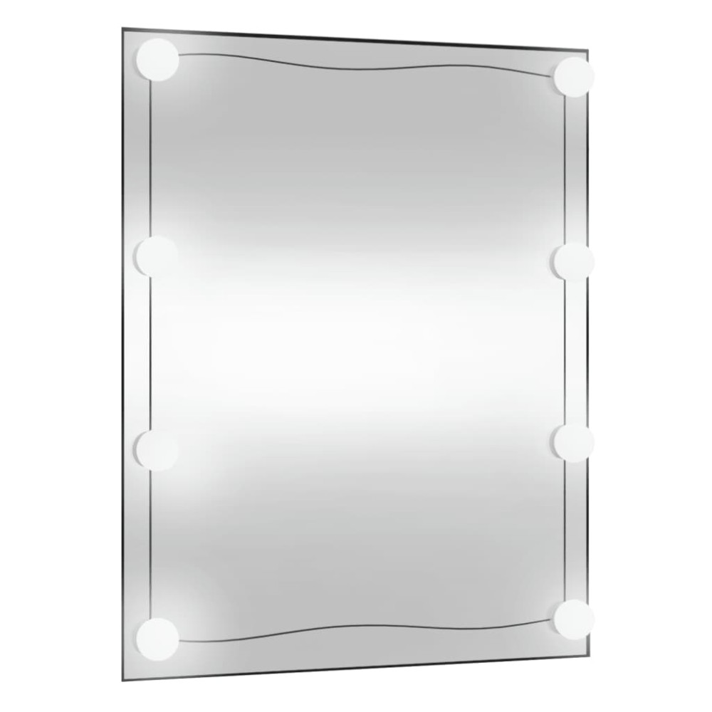 vidaXL Καθρέφτης Τοίχου με LED Ορθογώνιος 50 x 60 εκ. Γυάλινος