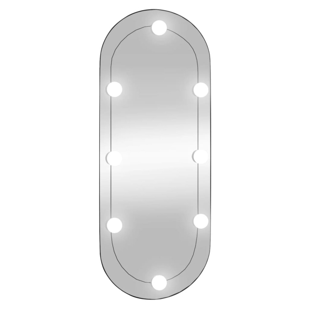 vidaXL Καθρέφτης Τοίχου Οβάλ με Φώτα LED 30x70 εκ. από Γυαλί