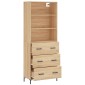 vidaXL Ντουλάπι Sonoma δρυς 69,5 x 34 x 180 εκ. από Επεξεργασμένο Ξύλο