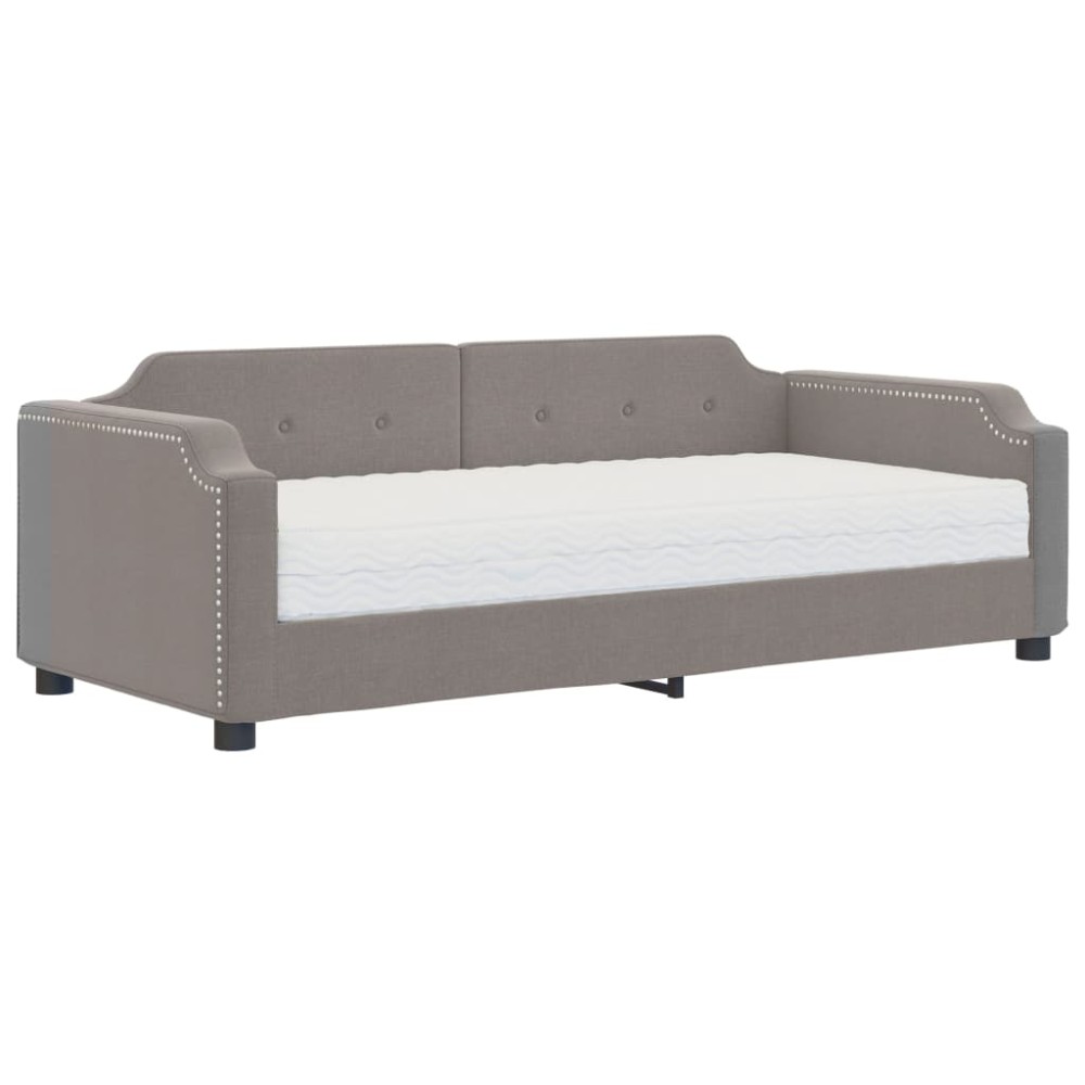 vidaXL Καναπές Κρεβάτι με Στρώμα Taupe 80 x 200 εκ. Υφασμάτινο