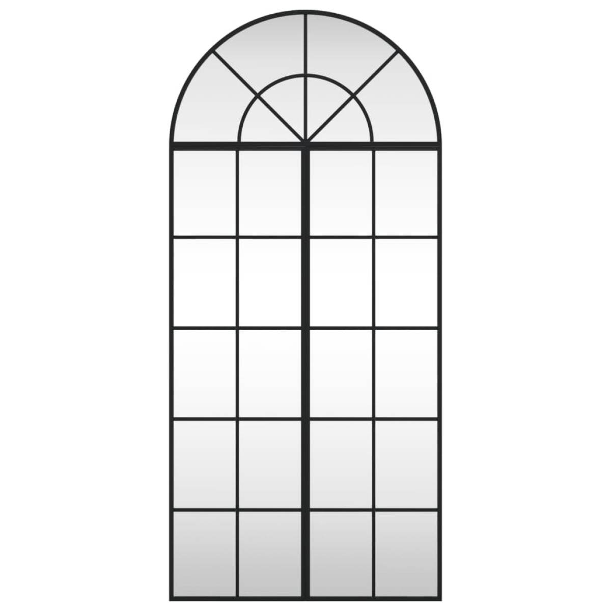 vidaXL Καθρέφτης Τοίχου Αψίδα Μαύρος 60 x 130 εκ. από Σίδερο