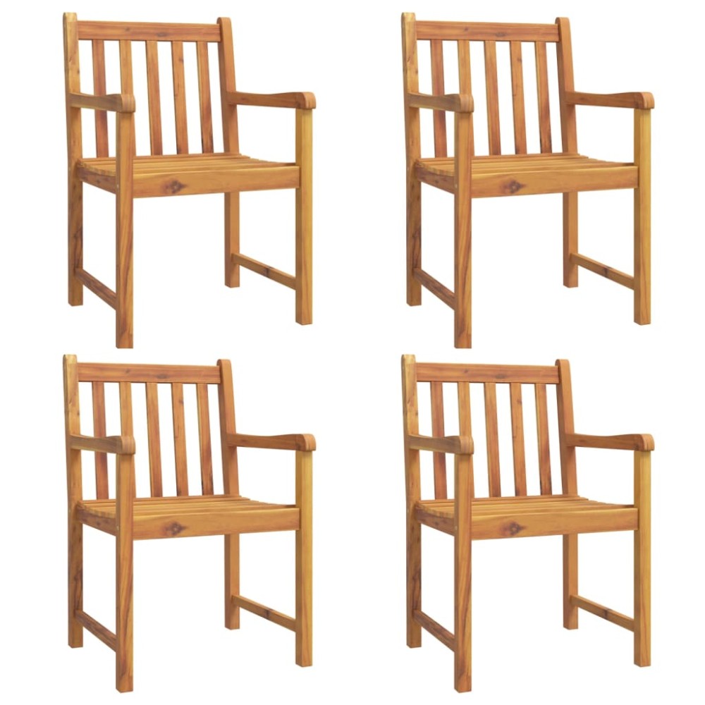 vidaXL Καρέκλες Κήπου 4 τεμ. 56 x 55,5 x 90 εκ. από Μασίφ Ξύλο Ακακίας