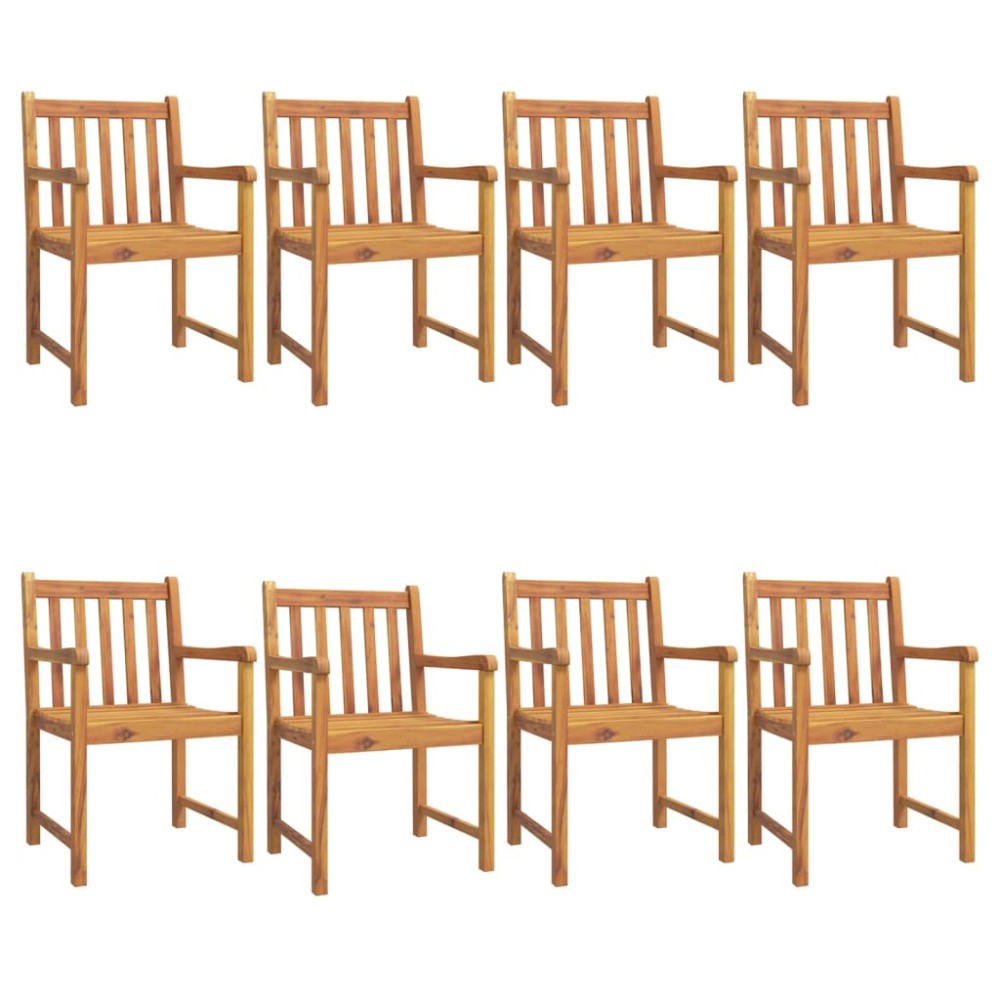 vidaXL Καρέκλες Κήπου 8 τεμ. 56 x 55,5 x 90 εκ. από Μασίφ Ξύλο Ακακίας