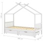 vidaXL Πλαίσιο Κρεβατιού Παιδικό με Συρτάρια 90 x 200 εκ. Ξύλο Πεύκου
