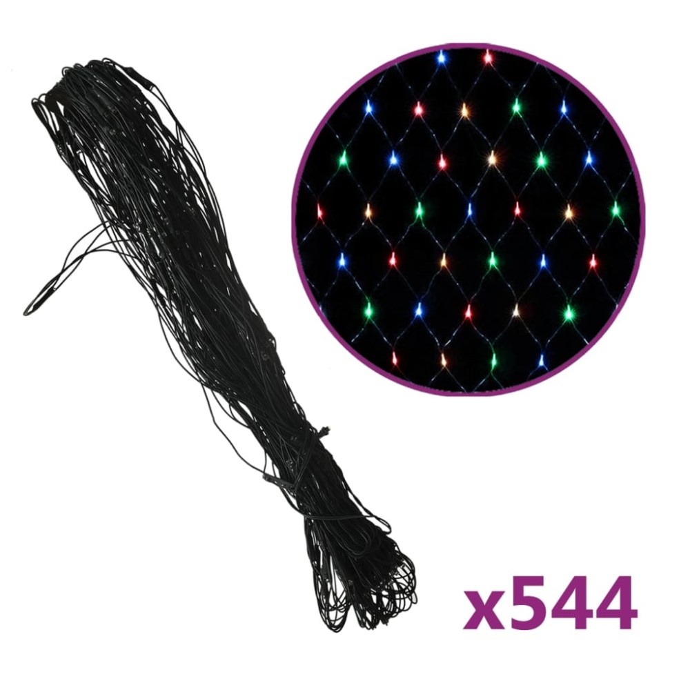 vidaXL Χριστουγεν. Φωτάκια Δίχτυ Πολύχρωμα Εσ./Εξ. Χώρου 4x4μ. 544 LED