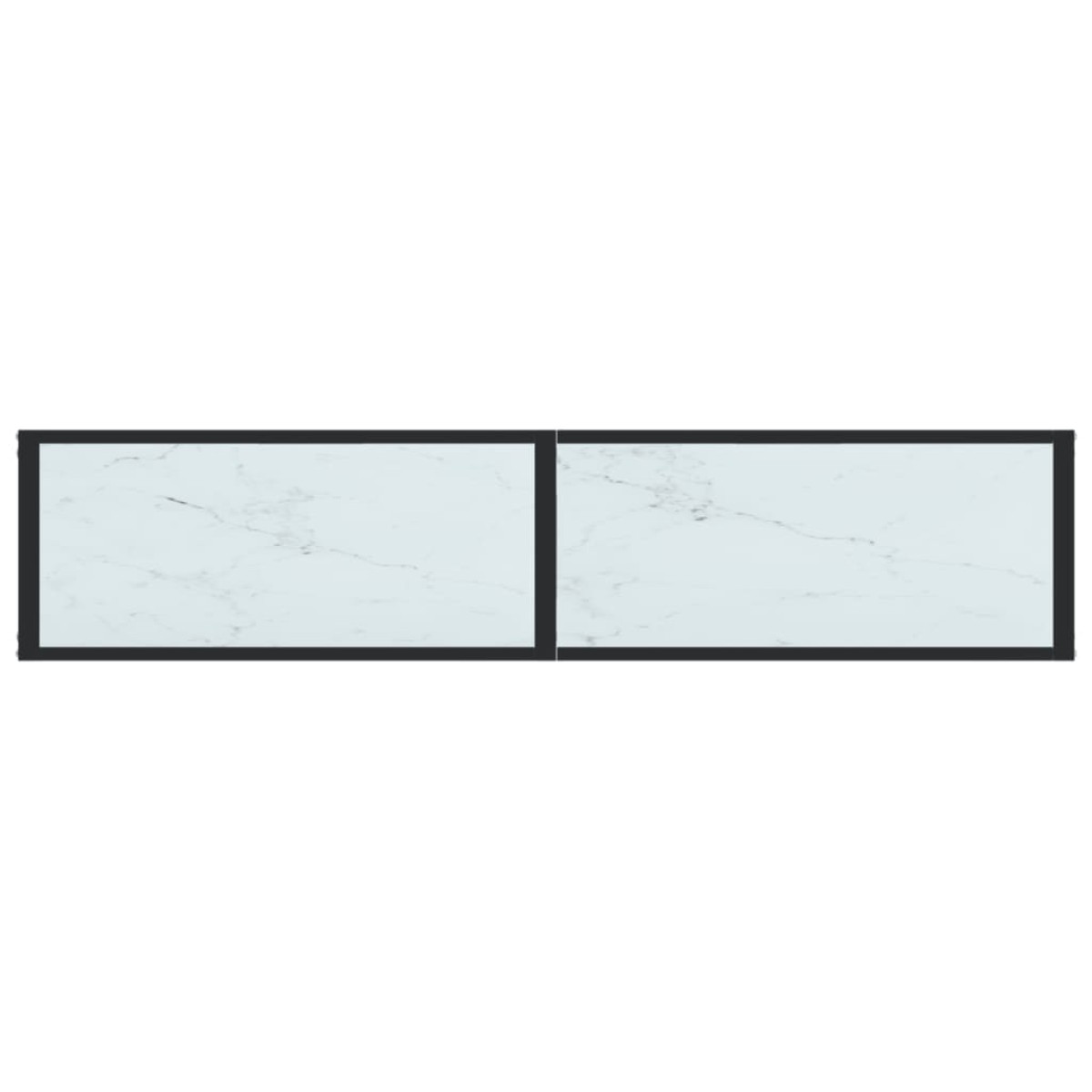 vidaXL Τραπέζι Κονσόλα Λευκό Όψη Μαρμάρου 160x35x75,5 εκ. Ψημένο Γυαλί