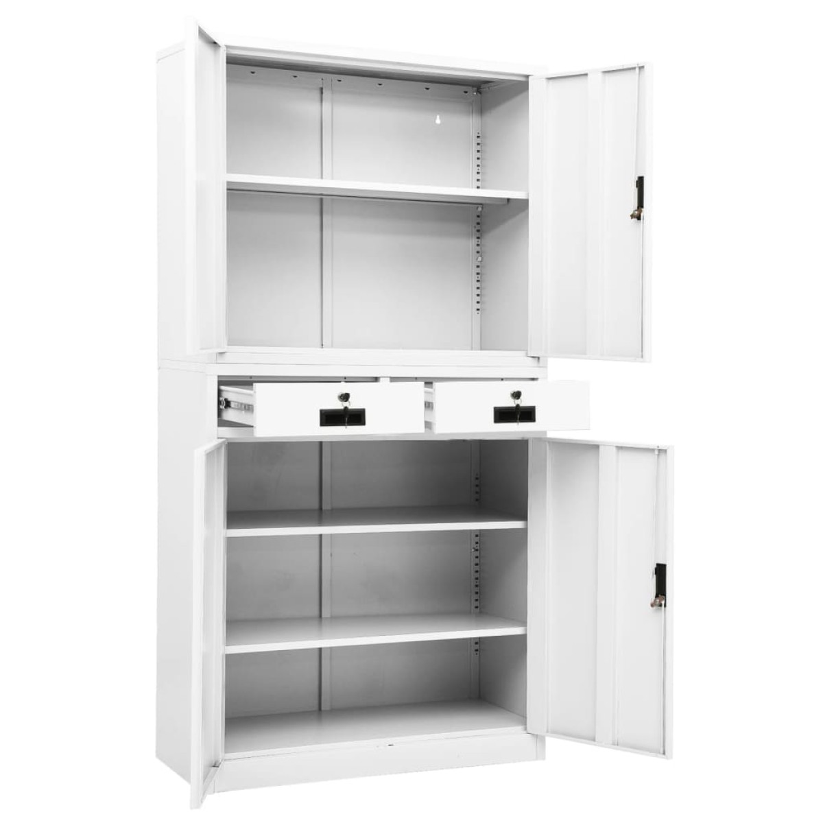 vidaXL Ντουλάπα Γραφείου Λευκή 90 x 40 x 180 εκ. Ατσάλινη