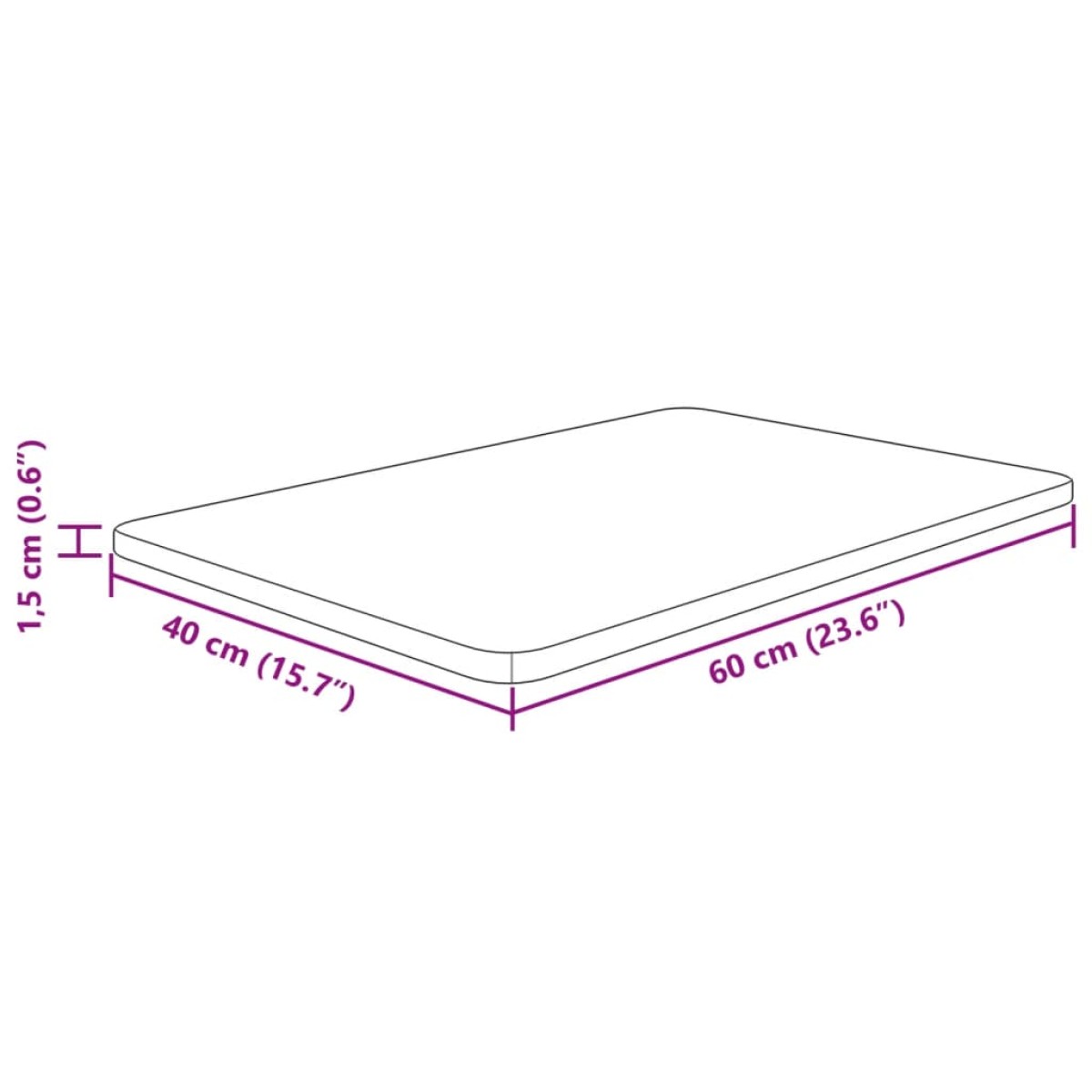 vidaXL Πάγκος Μπάνιου Σκ. Καφέ 60 x 40 x 1,5 εκ. Επεξ. Μασίφ Ξύλο
