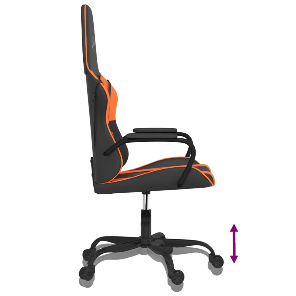 vidaXL Καρέκλα Gaming Μασάζ Μαύρο/πορτοκαλί από Συνθετικό Δέρμα