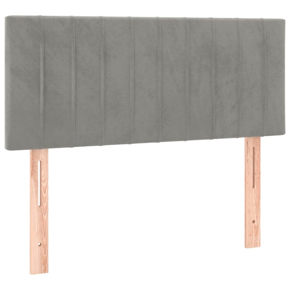 vidaXL Κεφαλάρι Κρεβατιού Ανοιχτό Γκρι 100x5x78/88 εκ. Βελούδινο