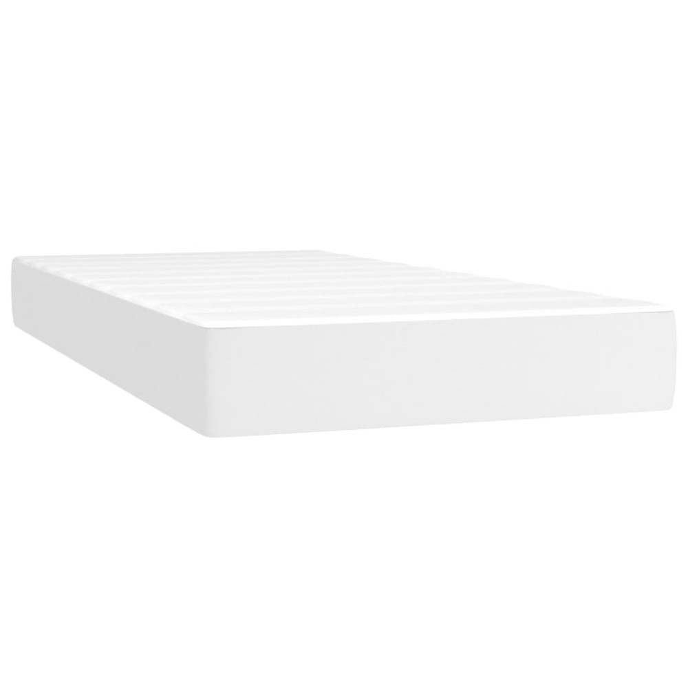 vidaXL Στρώμα με Pocket Springs Μεσαίας Σκληρότητας Λευκό 80x200x20 εκ. Συνθετικό Δέρμα