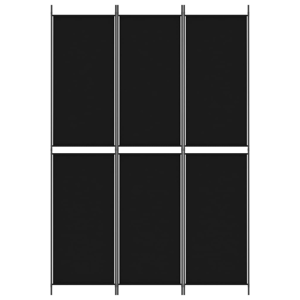 vidaXL Διαχωριστικό Δωματίου με 3 Πάνελ Μαύρο 150x220 εκ. από Ύφασμα